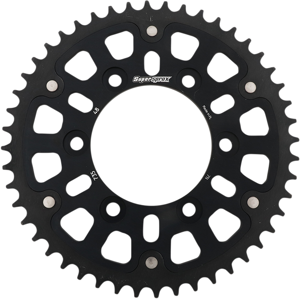 SUPERSPROX Stealth Rear Sprocket - 48 Tooth - Black - Ducati RST-735-48-BLK