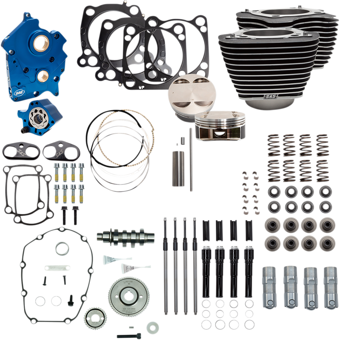 Paquete de potencia S&amp;S CYCLE - Transmisión por engranajes - Enfriado por aceite - Aletas resaltadas - M8 NO RECOMENDADO PARA TRIKES 310-1058A