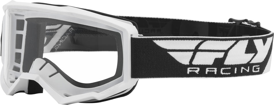 FLY RACING Focus Goggle White W/Clear Lens FLA-009