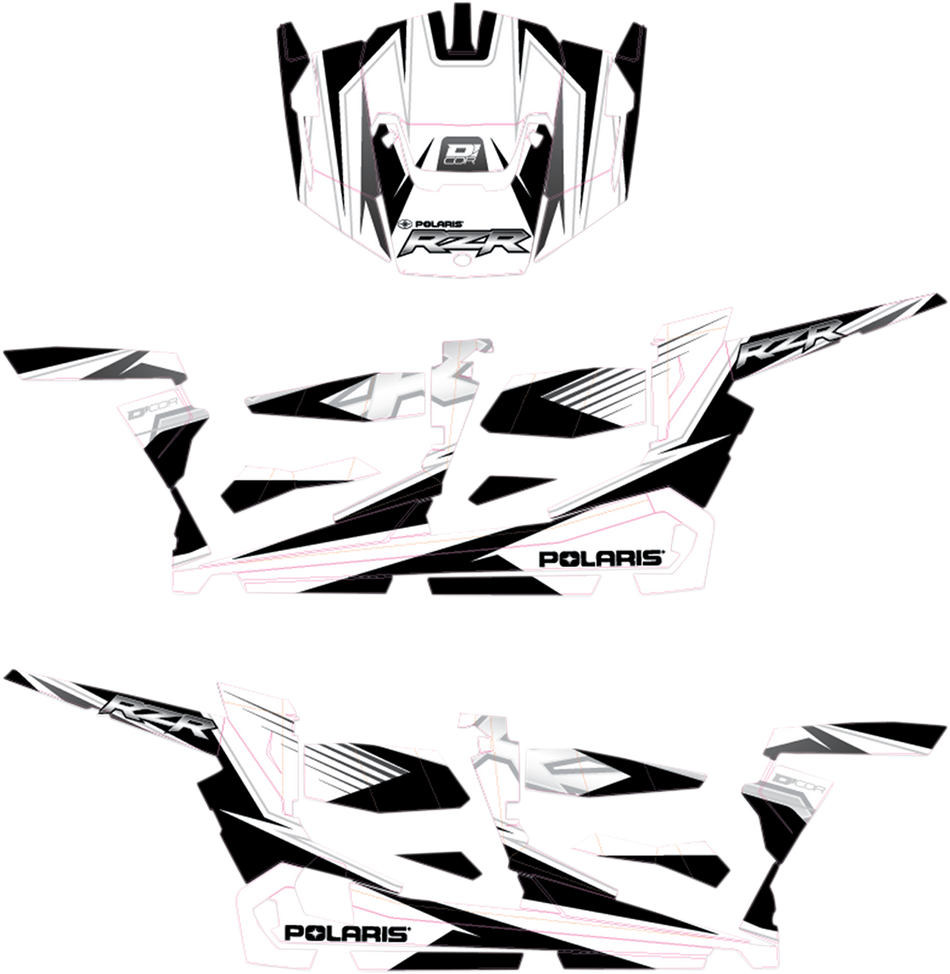 D'COR VISUALS Kit de gráficos completo - Blanco/Negro - 4 puertas - RZR 20-60-111 