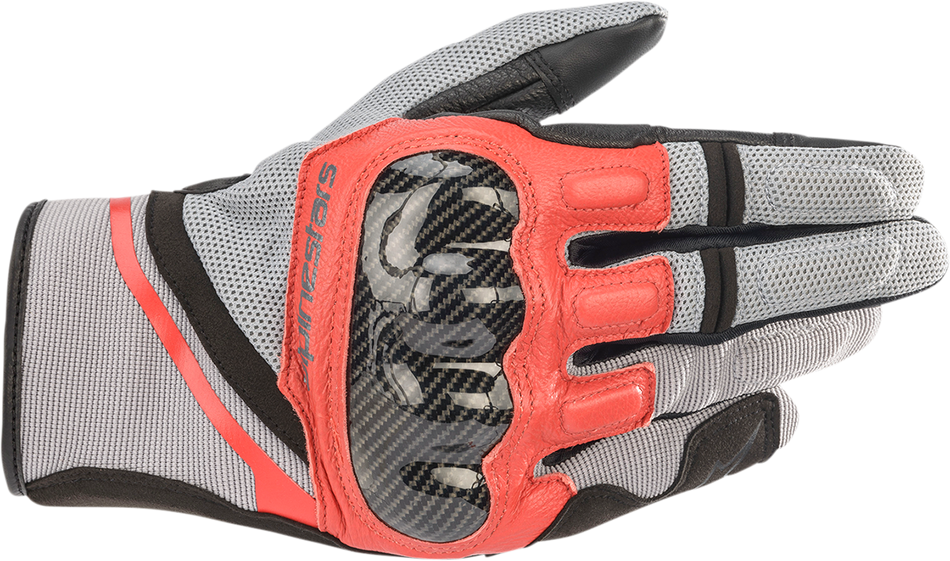 ALPINESTARS Chrome Gloves - Ash Gray/Black/Bright Red - Small 3568721-9203-S
