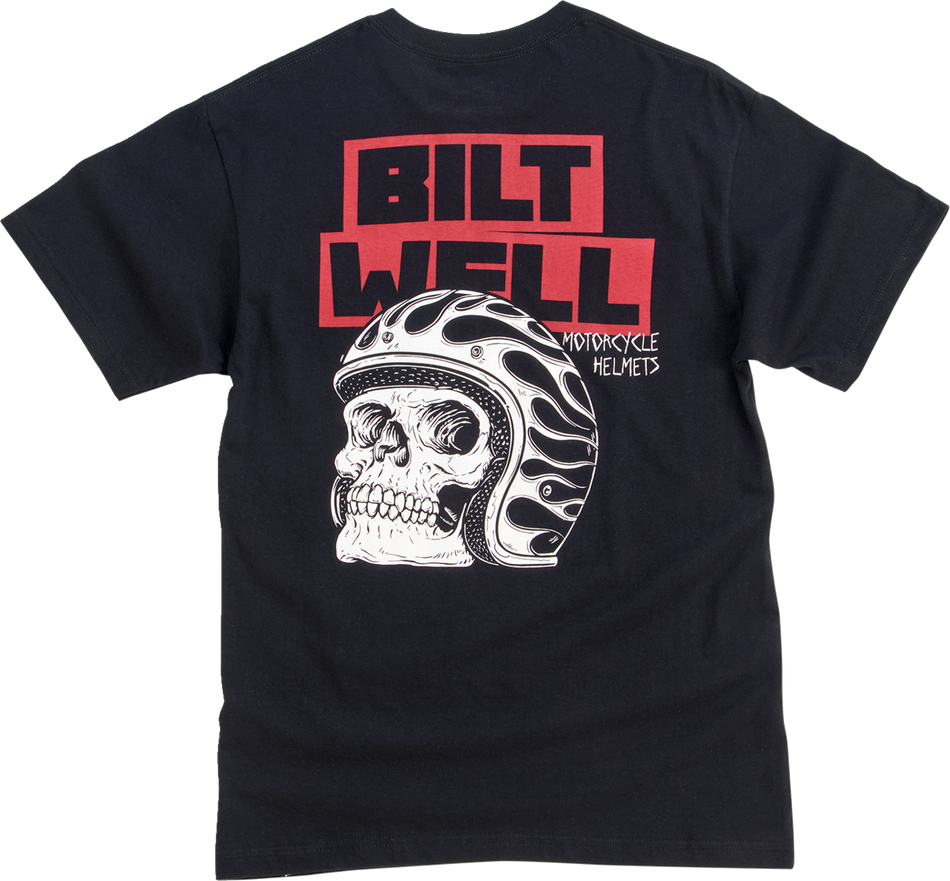 BILTWELL Camiseta con bolsillo de calavera - Negro - Pequeña 8102-077-002 