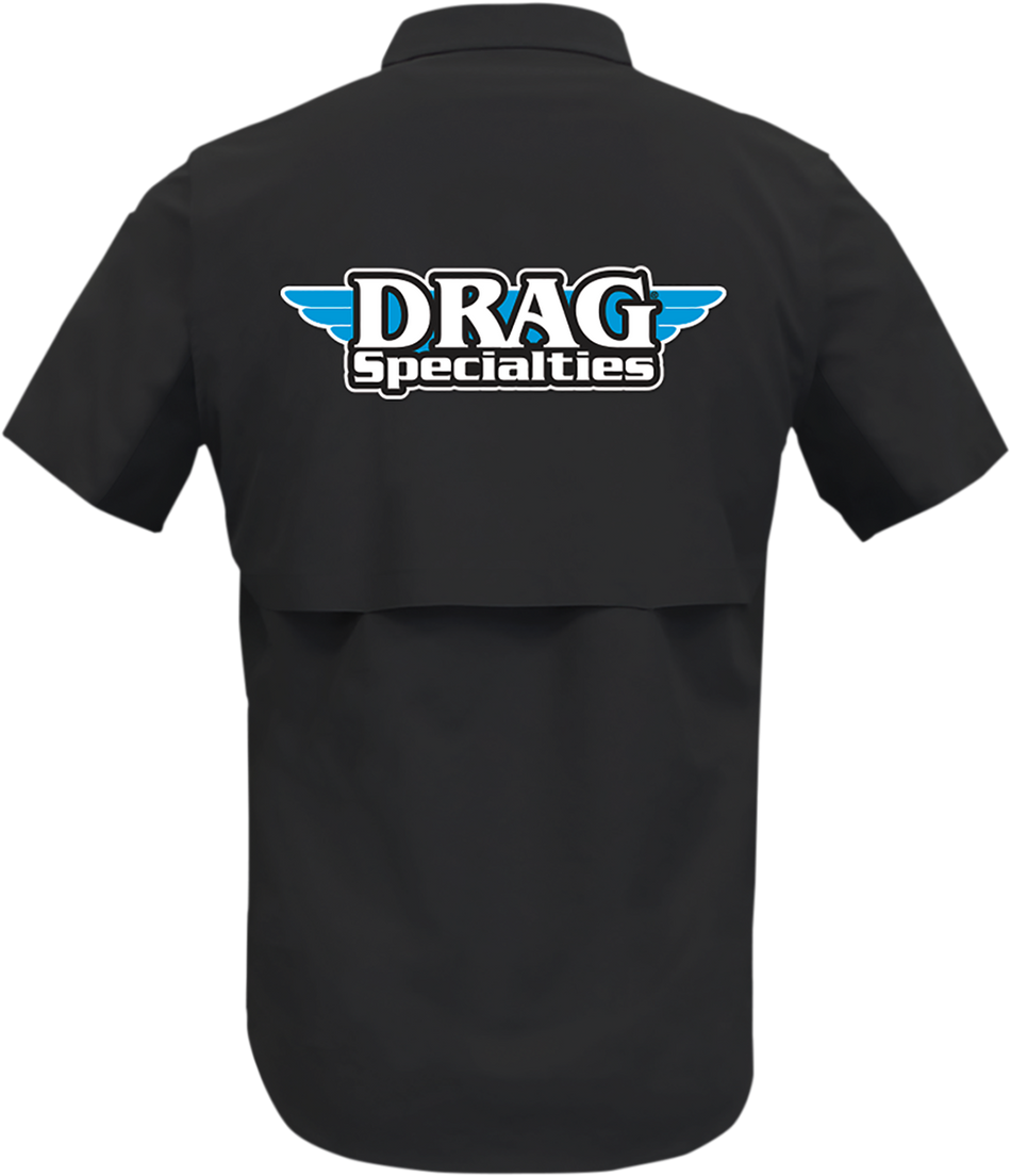 THROTTLE THREADS Drag Specialties Vented Shop Shirt - Black - Large DRG31ST26BKLG