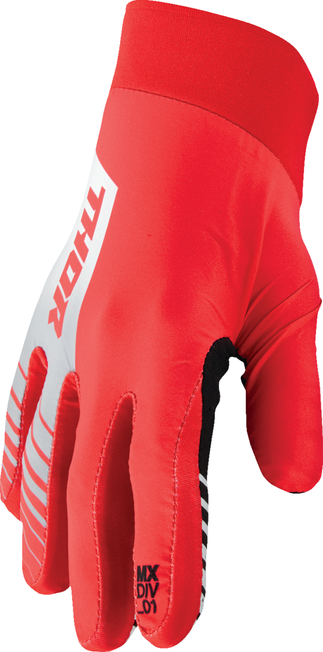 THOR Agile Gloves - Analog - Red/White - Large 3330-7660