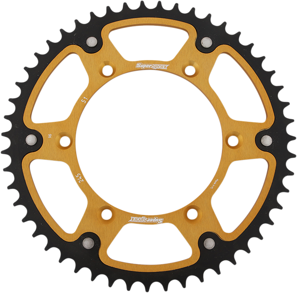 SUPERSPROX Stealth Rear Sprocket - 51 Tooth - Gold - Yamaha RST-245-51-GLD