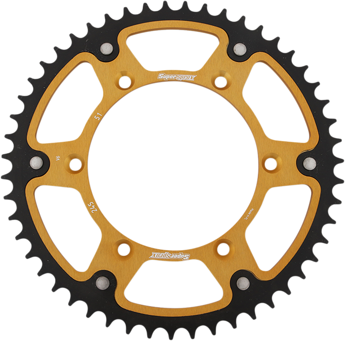 SUPERSPROX Stealth Rear Sprocket - 51 Tooth - Gold - Yamaha RST-245-51-GLD