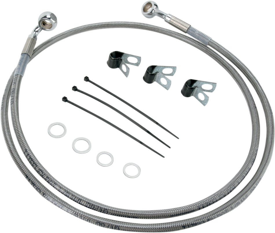 DRAG SPECIALTIES Brake Line - Front - +4" - Stainless Steel 660214-4