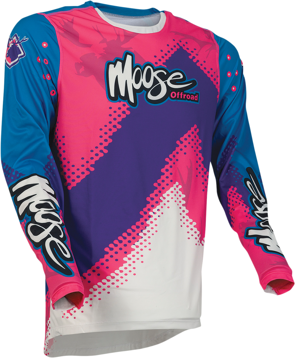 MOOSE RACING Agroid Jersey - Pink/Blue/Purple - Medium 2910-6381