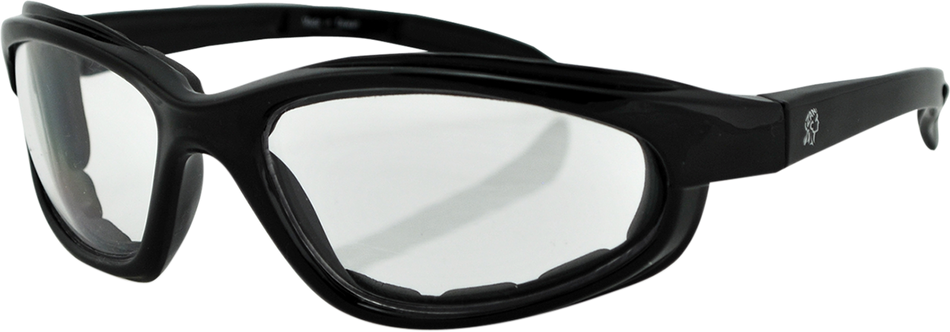 ZAN HEADGEAR Arizona Sunglasses - Shiny Black - Clear EZAZ001C