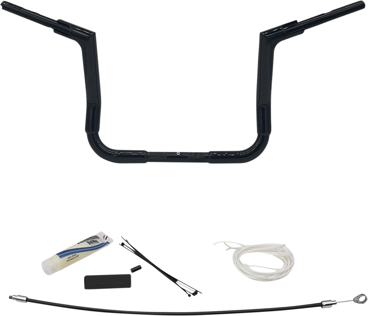 FAT BAGGERS INC. Handlebar Kit - Flat Top - 12" - Black 609112-B