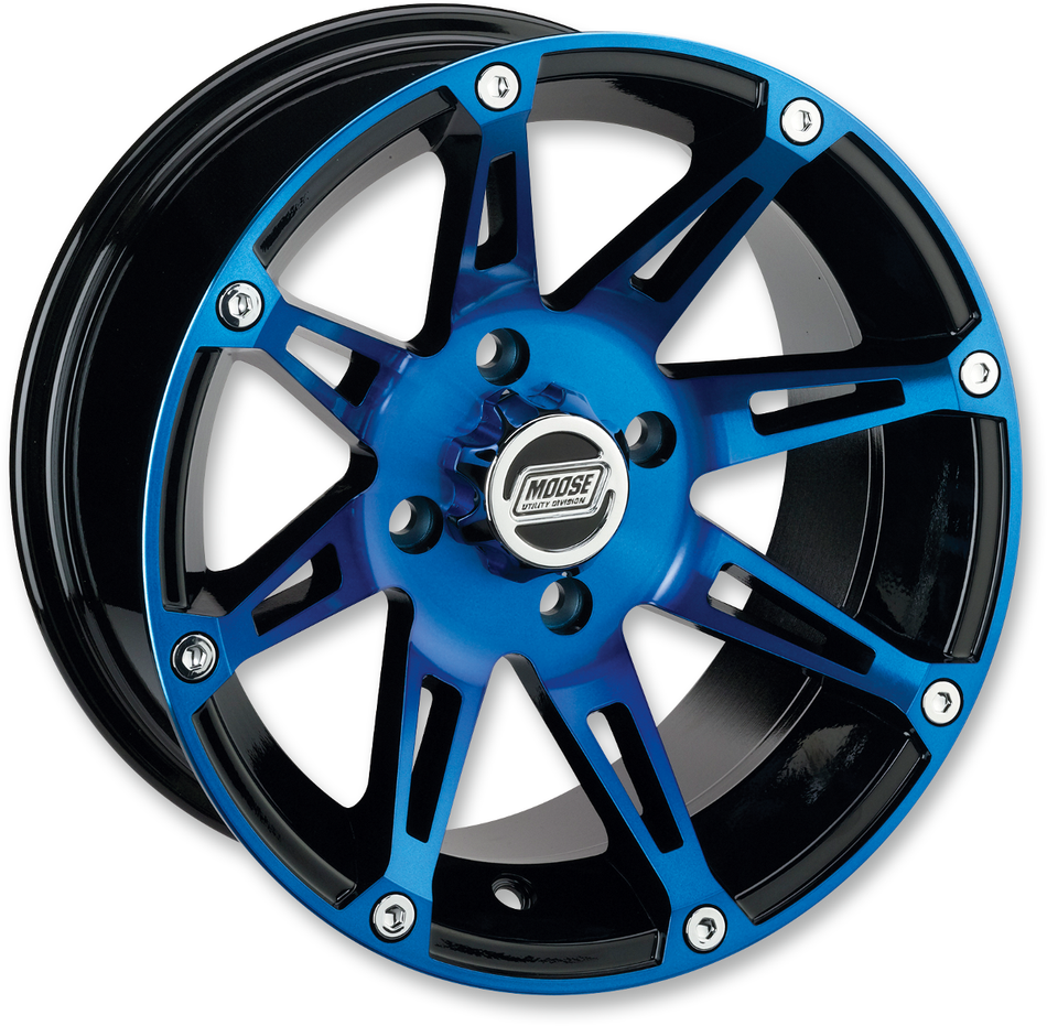 MOOSE UTILITY Wheel - 387X - Front - Anodized Blue/Black - 12x7 - 4/110 - 4+3 387ML127110BWB4
