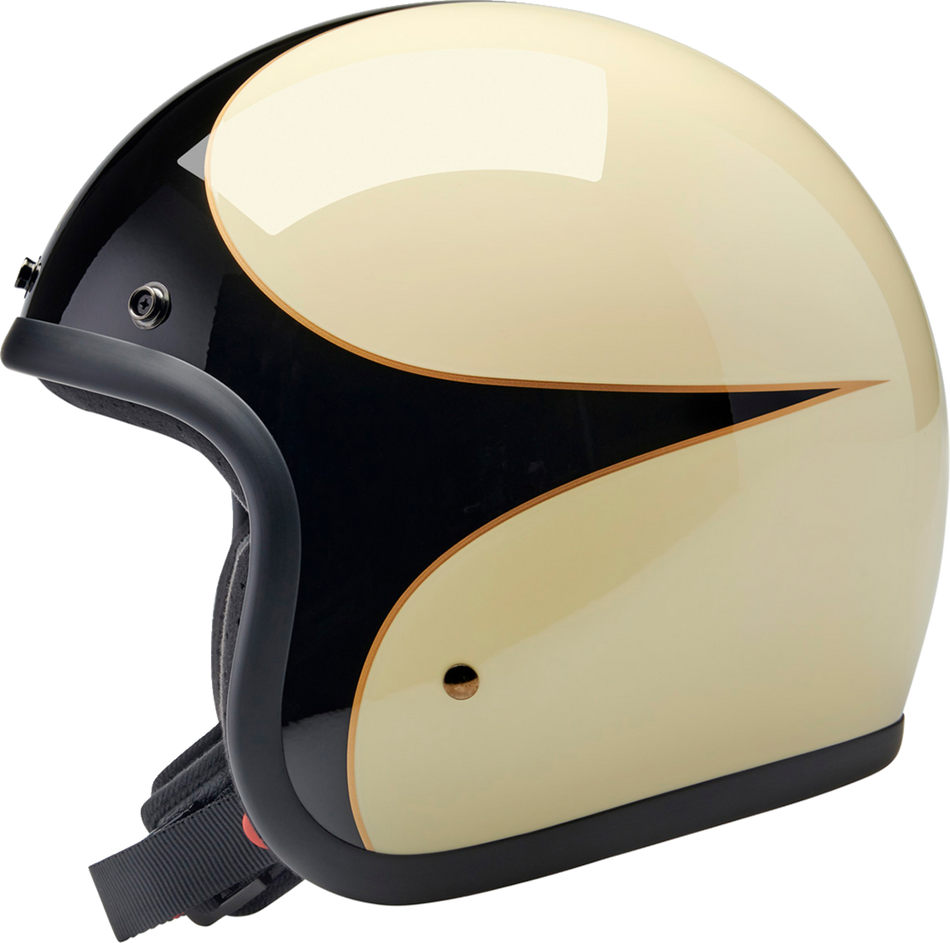 BILTWELL Bonanza Helmet - Gloss Vintage White/Black Scallop - XS 1001-559-201