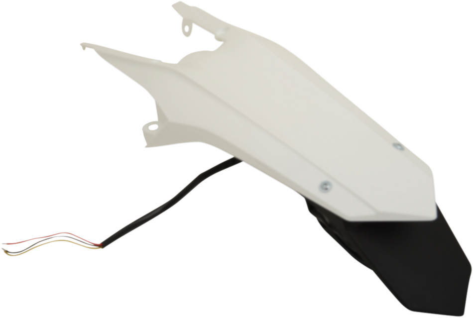 UFO Enduro Rear Fender - with Light - White HU03362041