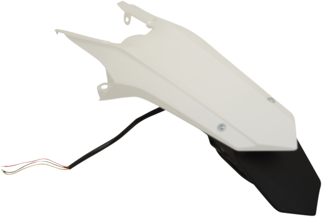 UFO Enduro Rear Fender - with Light - White HU03362041