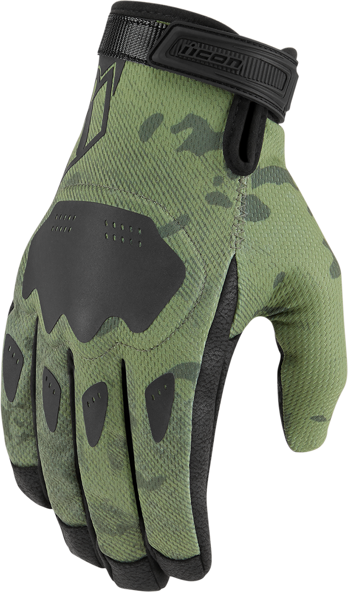 ICON Hooligan™ CE Gloves - Green Camo - XL 3301-4405
