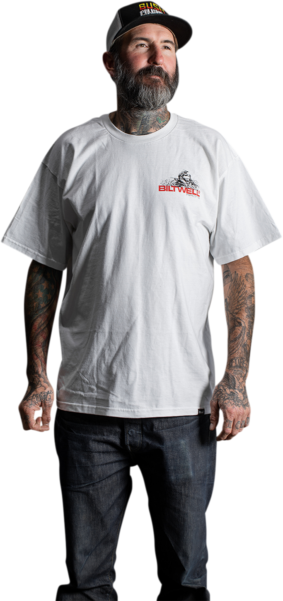 BILTWELL Spare Parts T-Shirt - White - Medium 8101-054-003