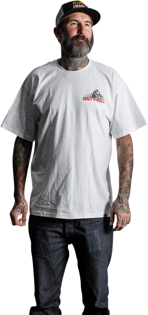 BILTWELL Spare Parts T-Shirt - White - Large 8101-054-004