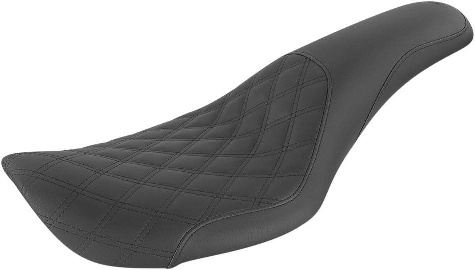 SADDLEMEN Profiler Seat - Front Lattice/Rear Smooth - Black - FXDWG 896-05-149