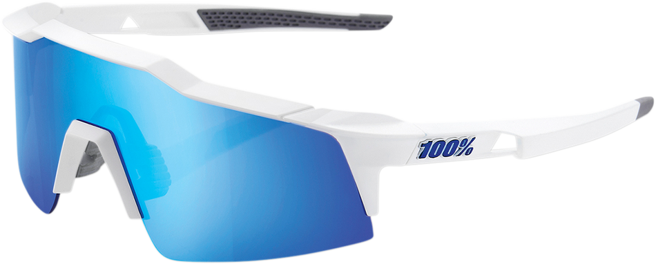 100% Speedcraft XS Sunglasses - White - Blue Mirror 60009-00001