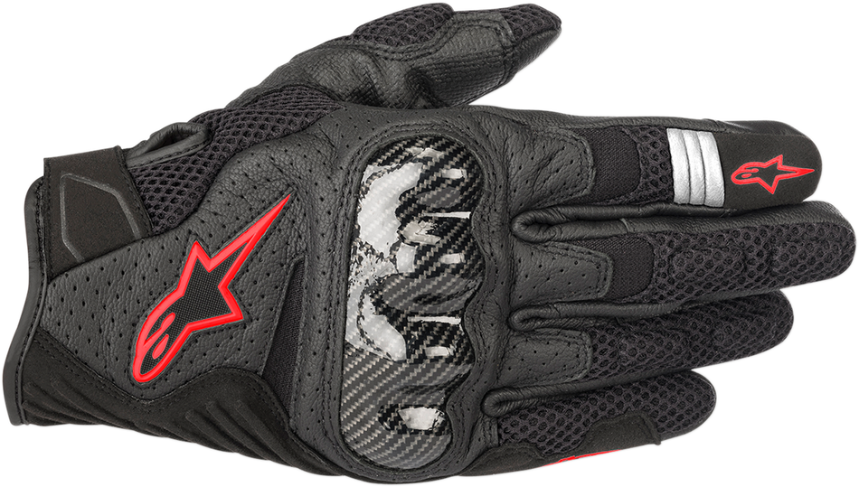 ALPINESTARS SMX-1 Air V2 Gloves - Black/Fluo Red - Small 3570518-1030-S