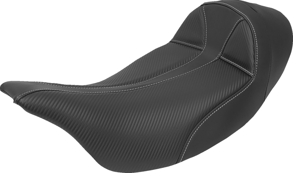 SADDLEMEN Dominator Solo Seat - Extended Reach - Stitched - Black w/ Gray Stitching - FL '08-'23 808-07B-0042EXT