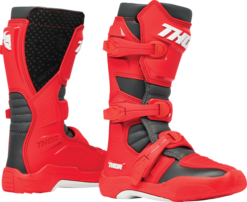 THOR Youth Blitz XR Boots - Red/Charcoal - Size 1 3411-0752