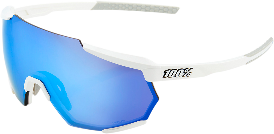 100% Racetrap Sunglasses - Matte White - Blue Mirror Lens 61037-000-75
