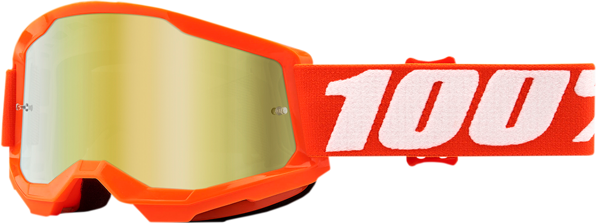 100% Youth Strata 2 Goggles - Orange - Gold Mirror 50032-00005