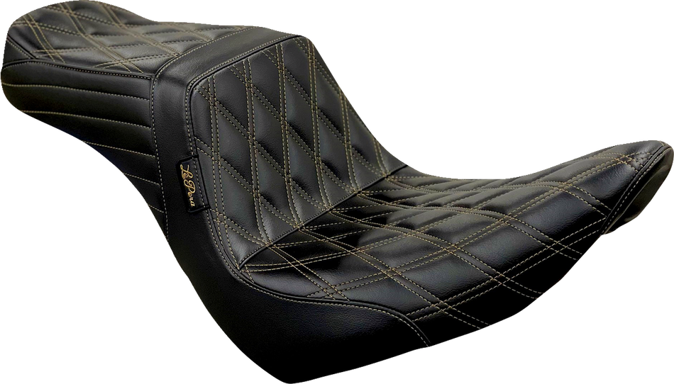 LE PERA Tailwhip Seat - Diamond w/ Chestnut Stitching - Black - FXLR/FLSB '18-'22 LYR-580DD-CHET