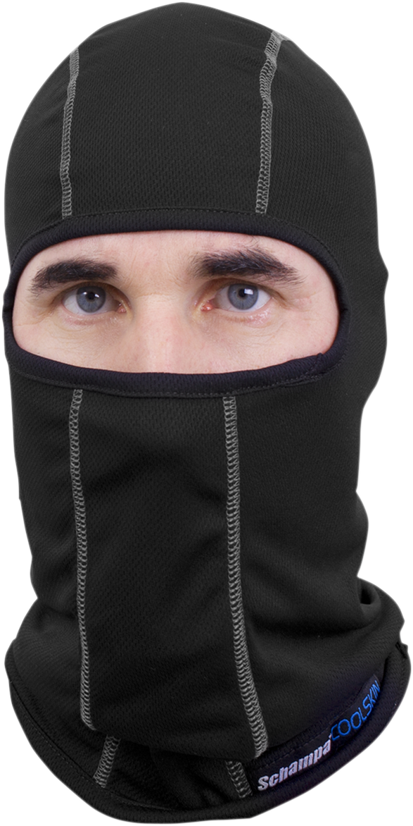 SCHAMPA & DIRT SKINS Coolskin Balaclava - Black/White stitching BLCLV015B-02