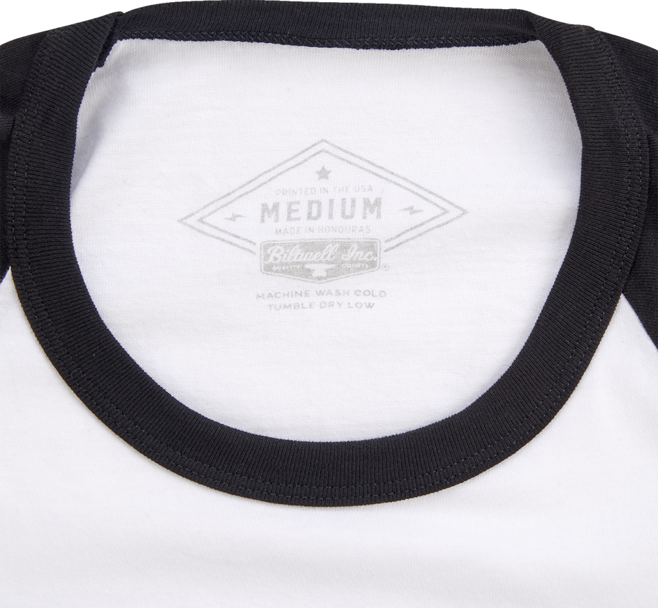Camiseta raglán de alto rendimiento BILTWELL - Negro/Blanco - Pequeña 8103-079-002 