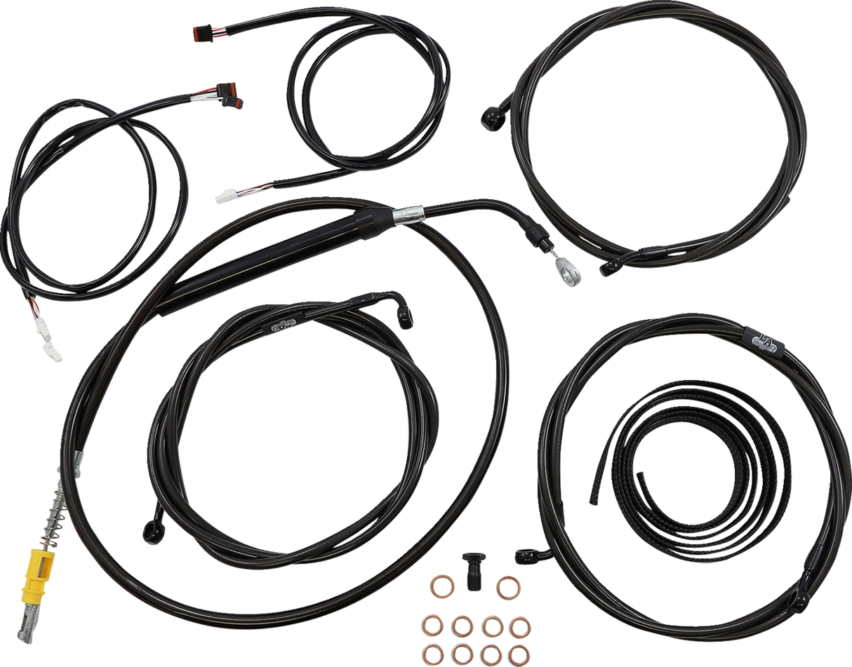 LA CHOPPERS Kit de cables - Manillar Ape Hanger de 15" - 17" - ABS - Medianoche LA-8056KT3-16M 