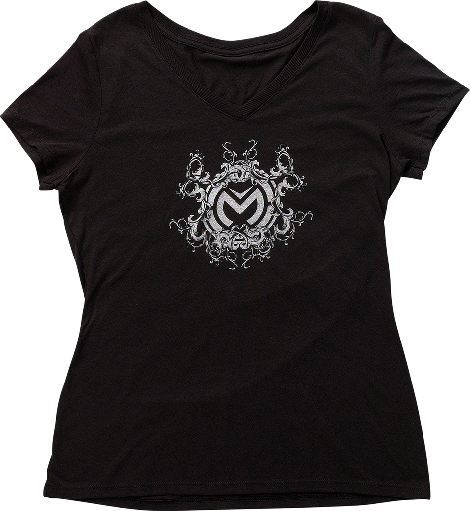 MOOSE RACING Camiseta de filigrana para mujer - Negro - Grande 3031-4026