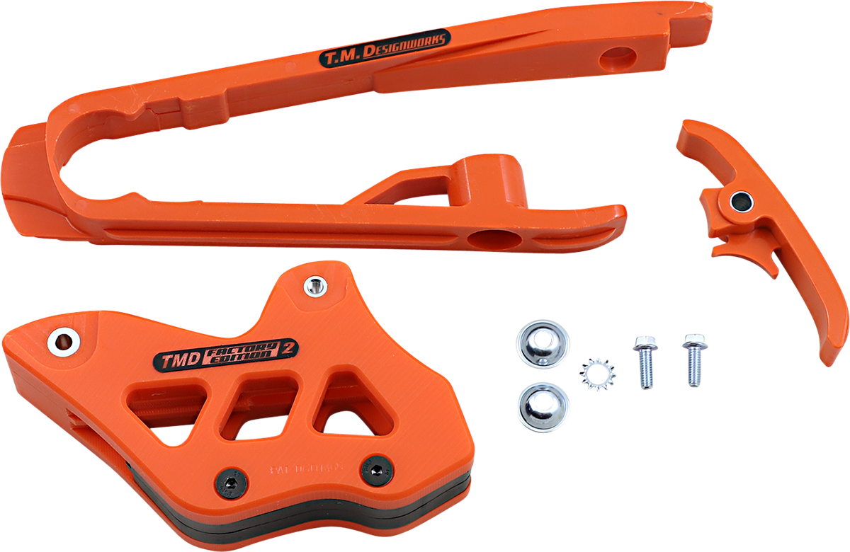 T.M. DESIGNWORKS Chain Guide/Slider - KTM/Gas Gas - Orange DCK-KT4-OR