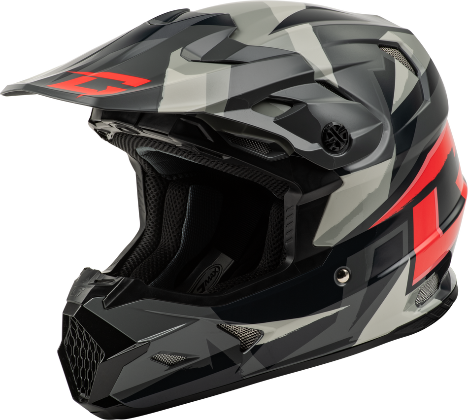 GMAX Mx-96 Splinter Helmet Black/Red/Grey Sm D39611204