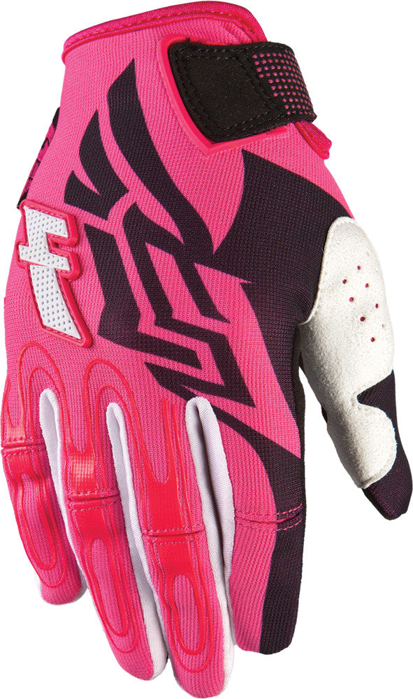 FLY RACING Kinetic Girl's Gloves Black/Pink Sz L 366-41010
