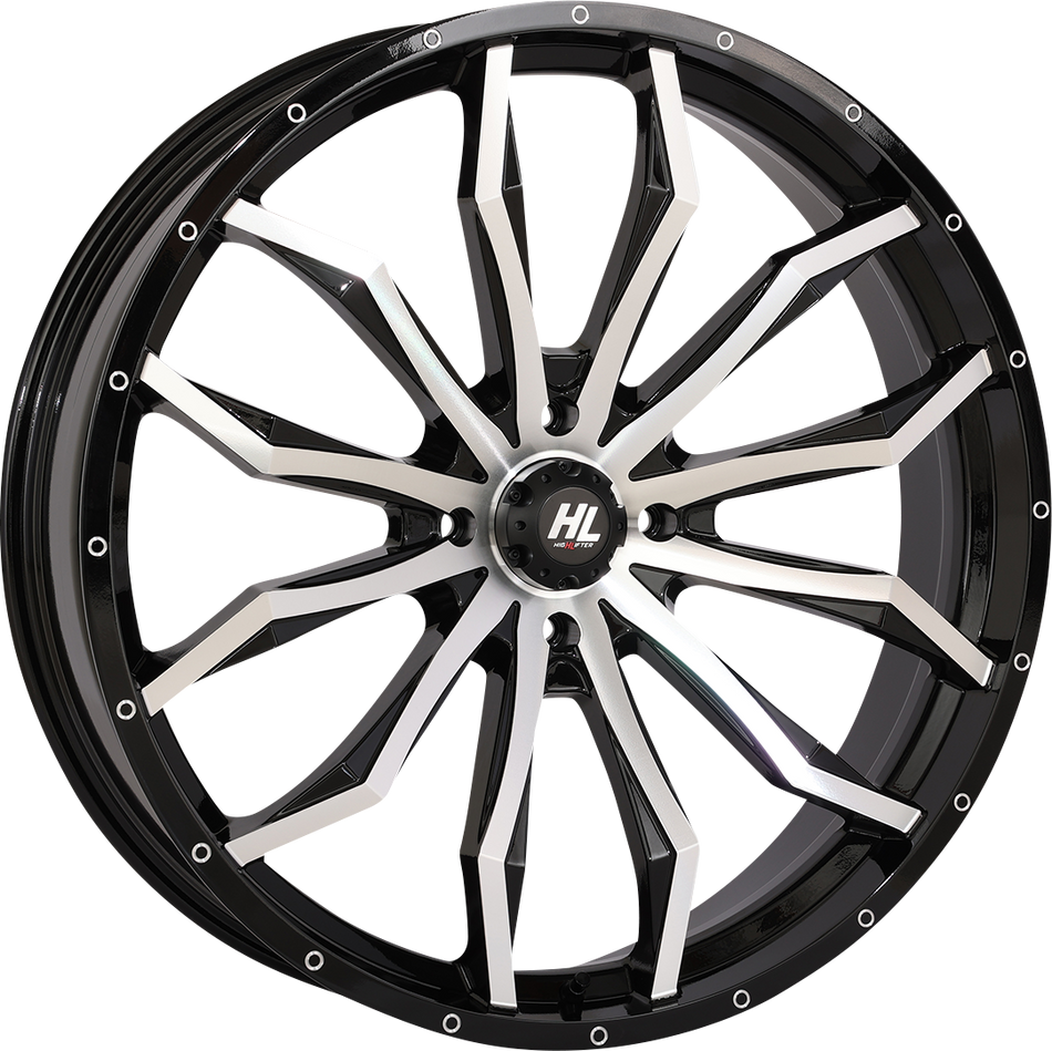 HIGH LIFTER Wheel - HL21 - Front/Rear - Gloss Black w/Machined - 24x7 - 4/156 - 4+3 (+10 mm) 24HL21-1156