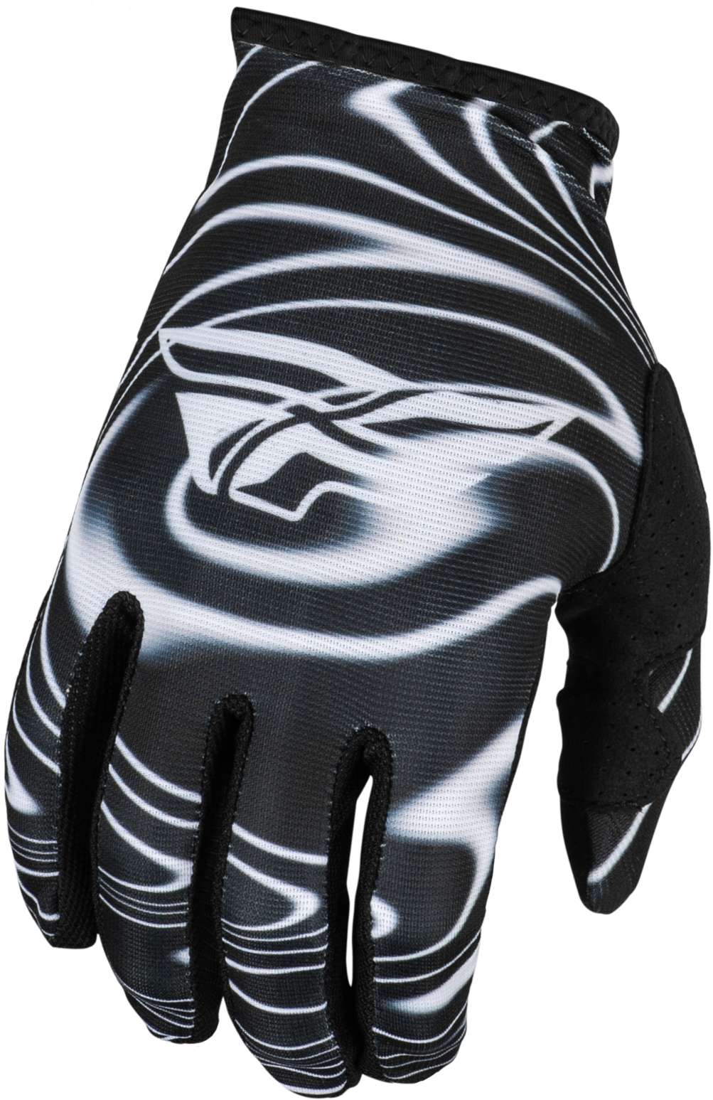 FLY RACING Youth Lite Warped Gloves Black/White Ys 377-744YS