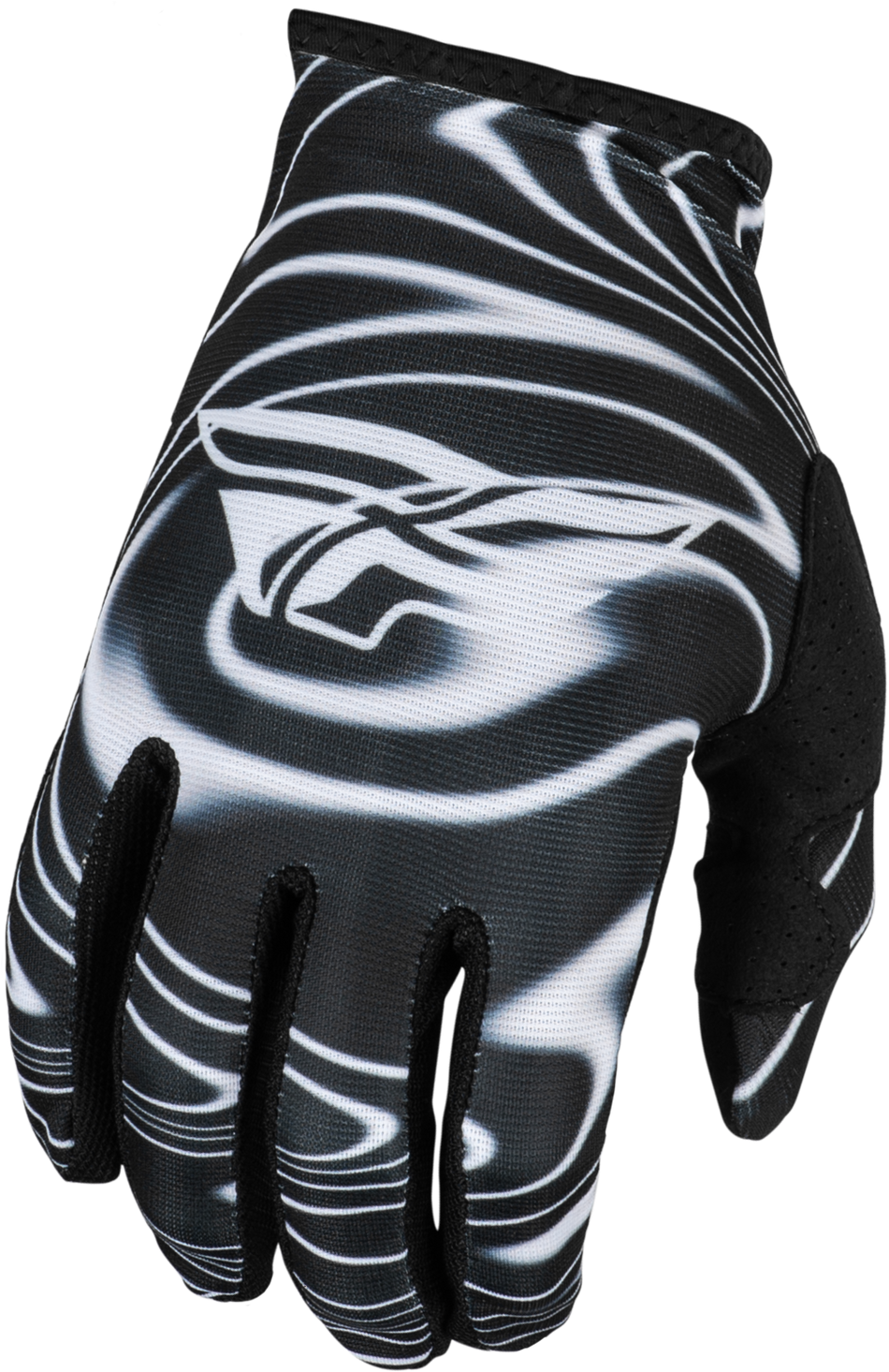 FLY RACING Youth Lite Warped Gloves Black/White Ys 377-744YS