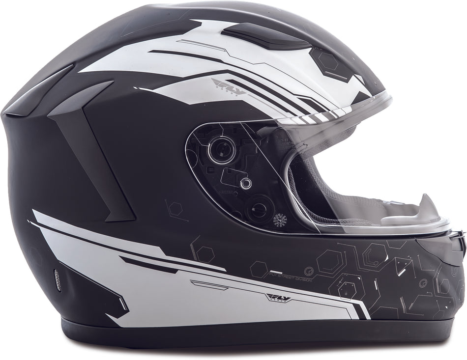 FLY RACING Conquest Hex Helmet Black/White 2x 73-84242X