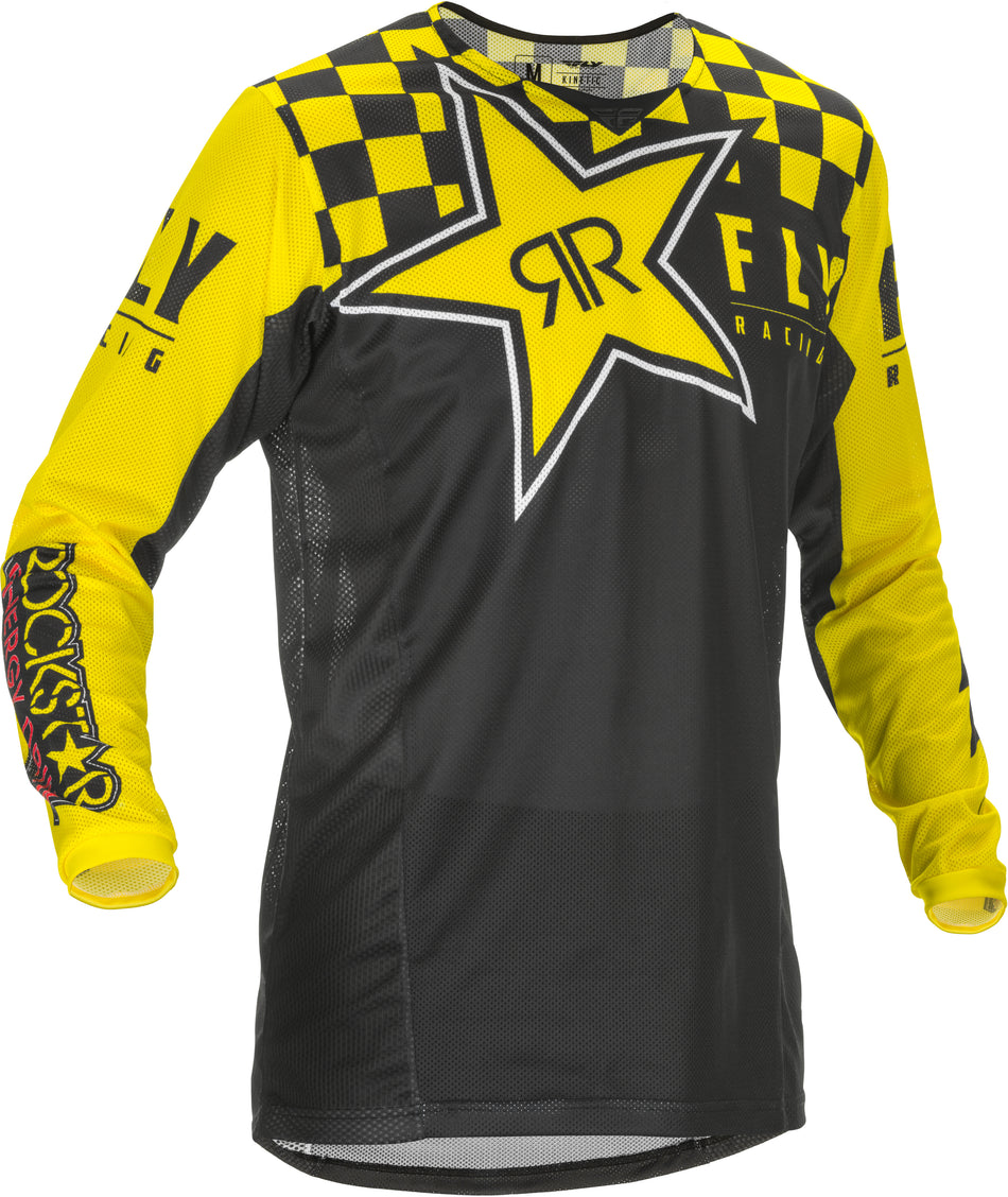 FLY RACING Kinetic Rockstar Mesh Jersey Black/Yellow/Red Md 374-318M