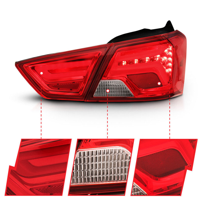 ANZO 14-18 Chevrolet Impala LED Taillights Red/Clear 321346