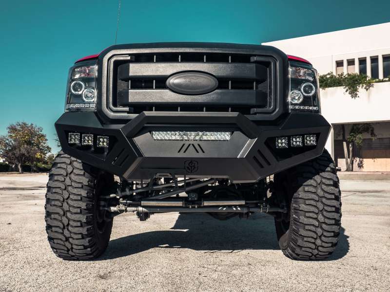 Road Armor 11-16 Ford F-250 SPARTAN Front Bumper Bolt-On Pre-Runner Guard - Tex Blk 6112XFPRB