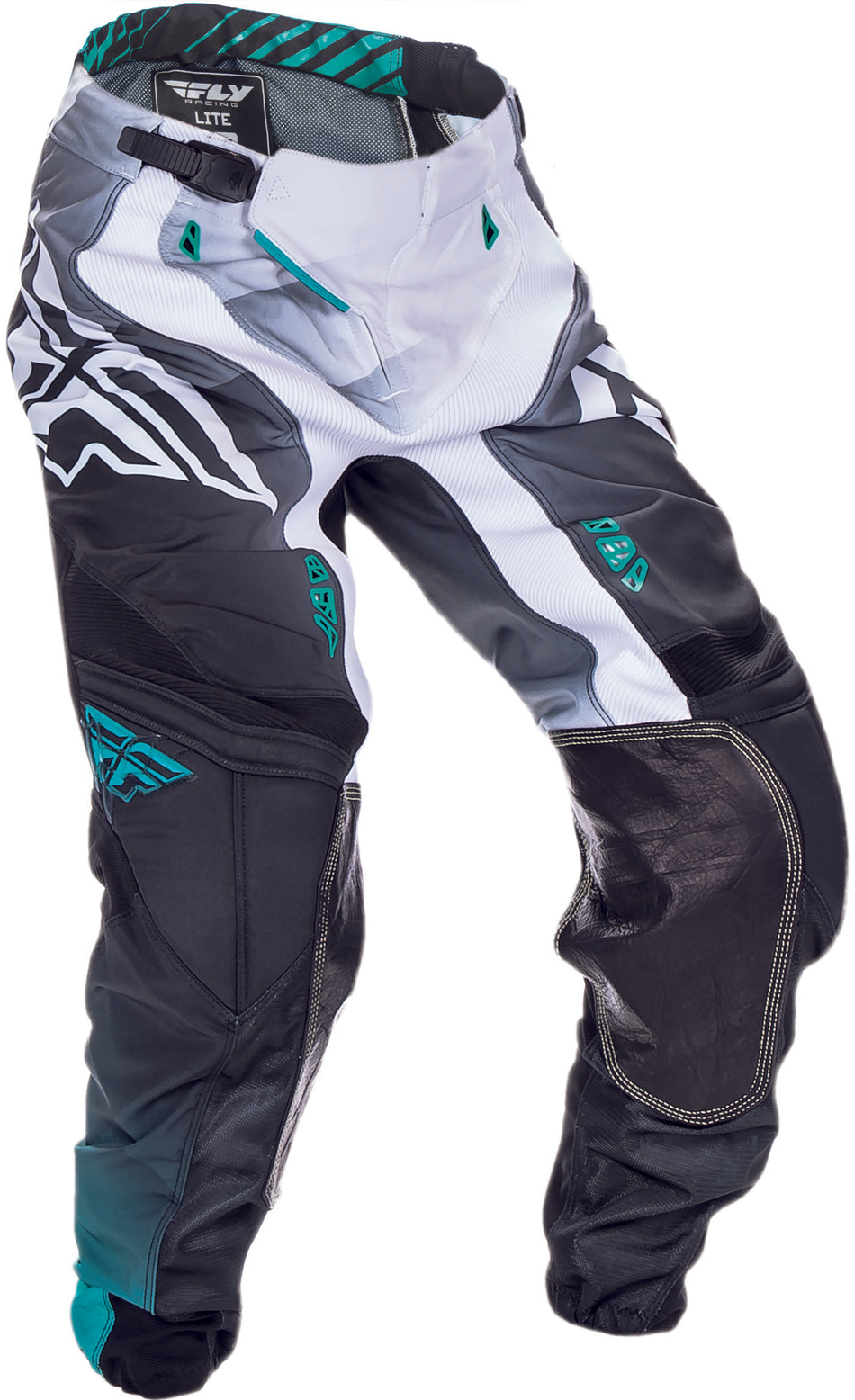 FLY RACING Lite Hydrogen Pant Black/White/Teal Sz 28s 370-73028S