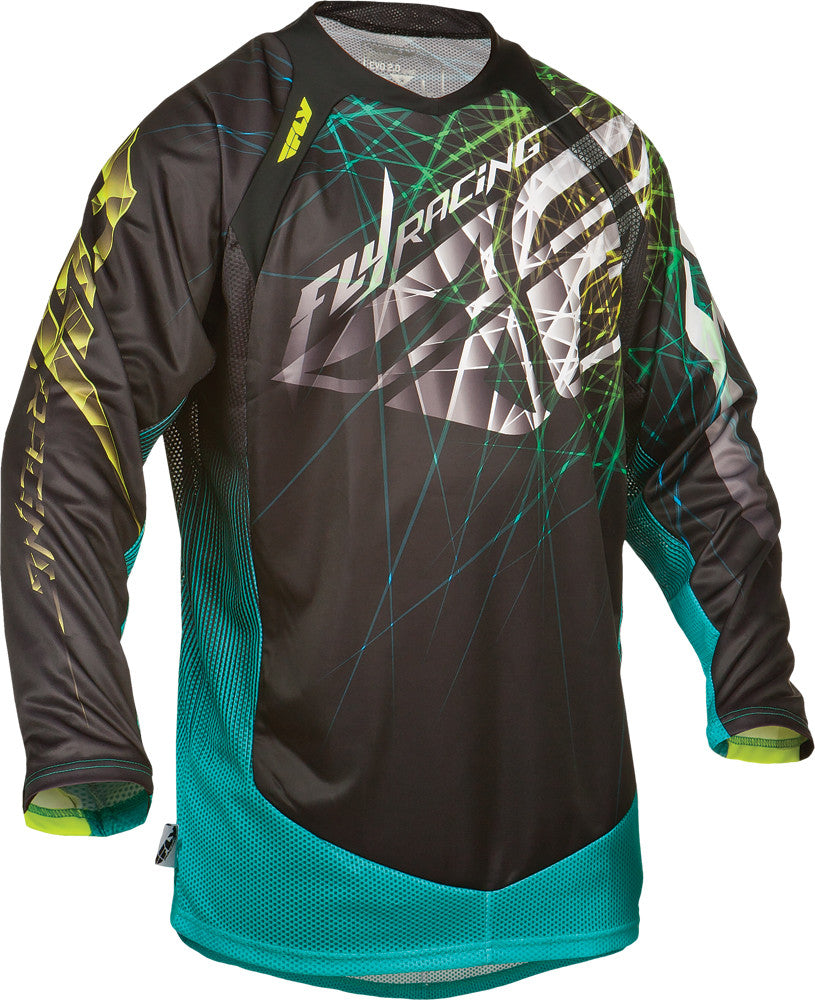 FLY RACING Evolution 2.0 Spike Jersey Black/Teal Yx 368-229YX