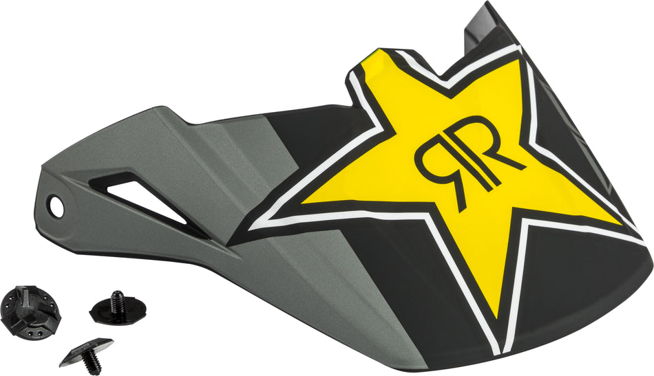 FLY RACING Kinetic Rockstar Helmet Visor Matte Grey/Black/Yellow F73-88189