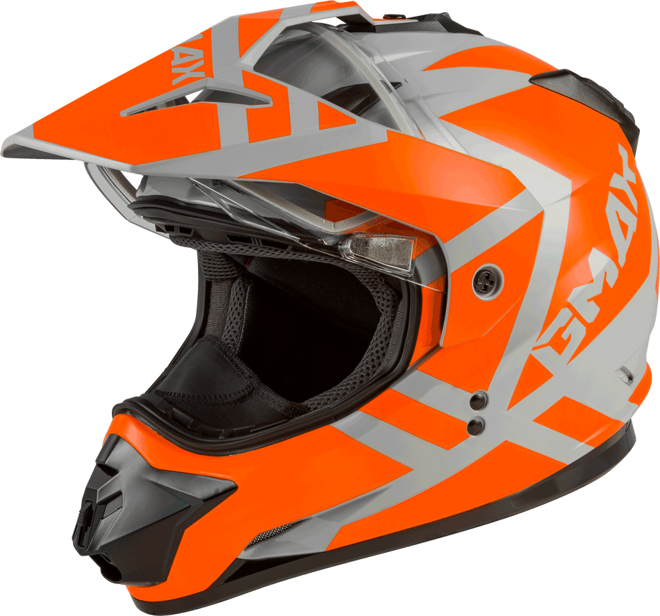 GMAX Gm-11s Dual-Sport Trapper Snow Helmet Grey/Orange 2x G2113588