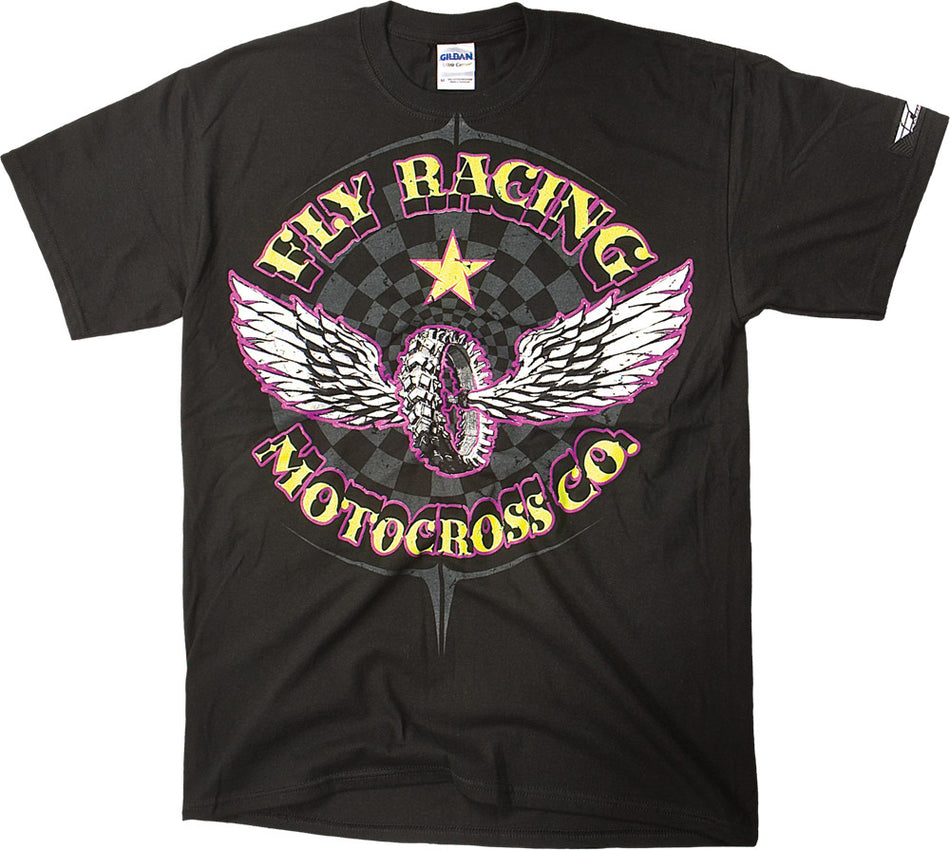 FLY RACING Flywheel Tee Black Ys 352-0040YS
