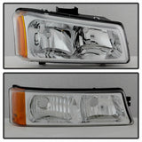 Xtune Chevy Silverado 2500HD 03-06 Crystal Headlights w/ Bumper Lights Chrome HD-JH-CSIL03-AM-C-SET 5064912