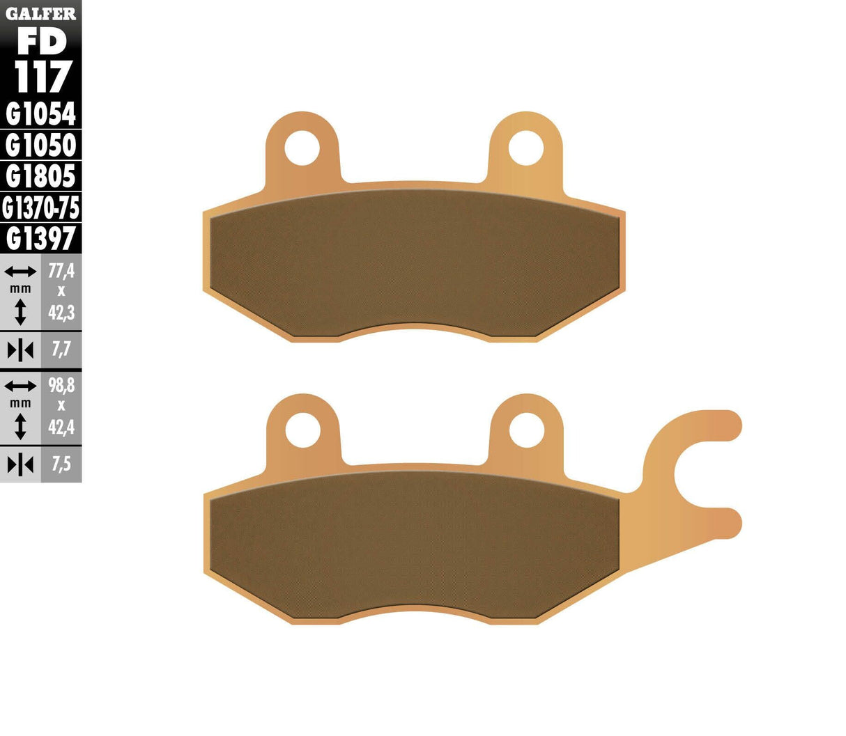 GALFER Brake Pads Sintered Fd117g1397 FD117G1397